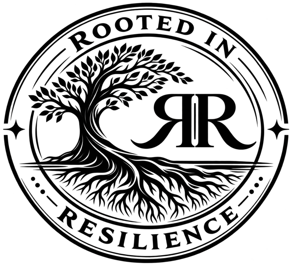 Rooted in Resilience tree and roots logo